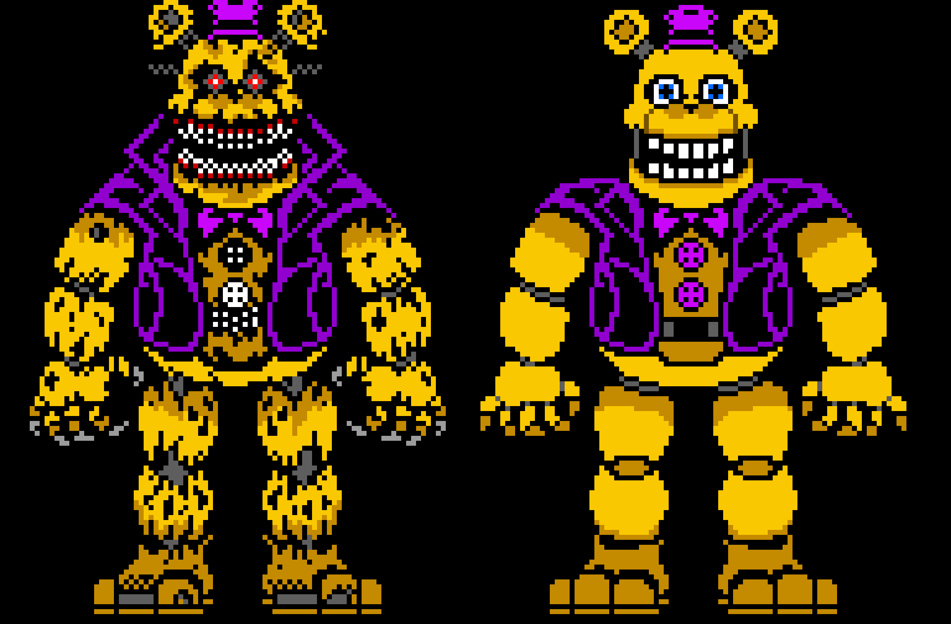 Nightmare Fredbear and Fredbear [King Squid Edit]
