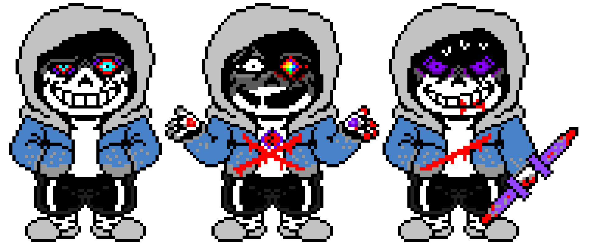 Dusttale Sans The Skeleton last breath Hardmode Battle Sprite. (V6)