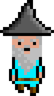 [bb0007] Pixel Wizard Light Blue Walking AniF1