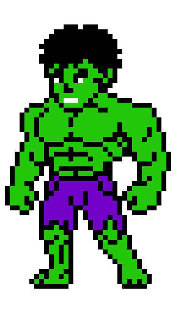 [3502d8] Hulk True colour Pixel Art