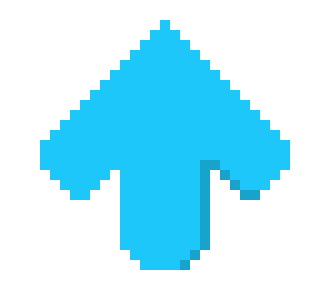 [b1ce6b] Upwards Facing Pixelated Light Shaded Blue Arrow Custom Emoticon