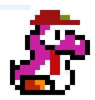 [f09f20]  purple baby yoshi with marios hat 