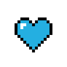 sky blue heart pixel