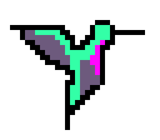 [01bcc3] hummingbird pixel
