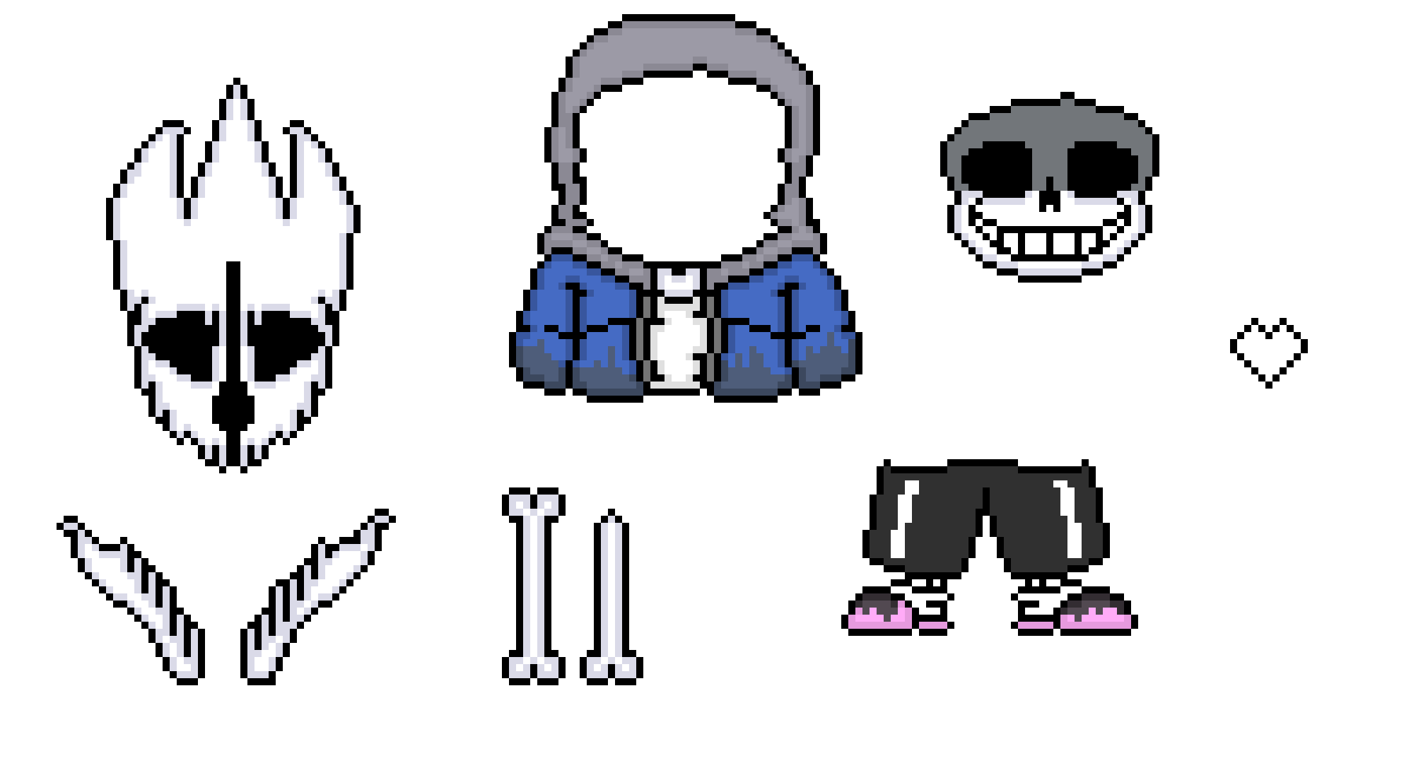 dust sans, gaster blaster, bone and soul unblacked base(FINAL FIX)-hhs