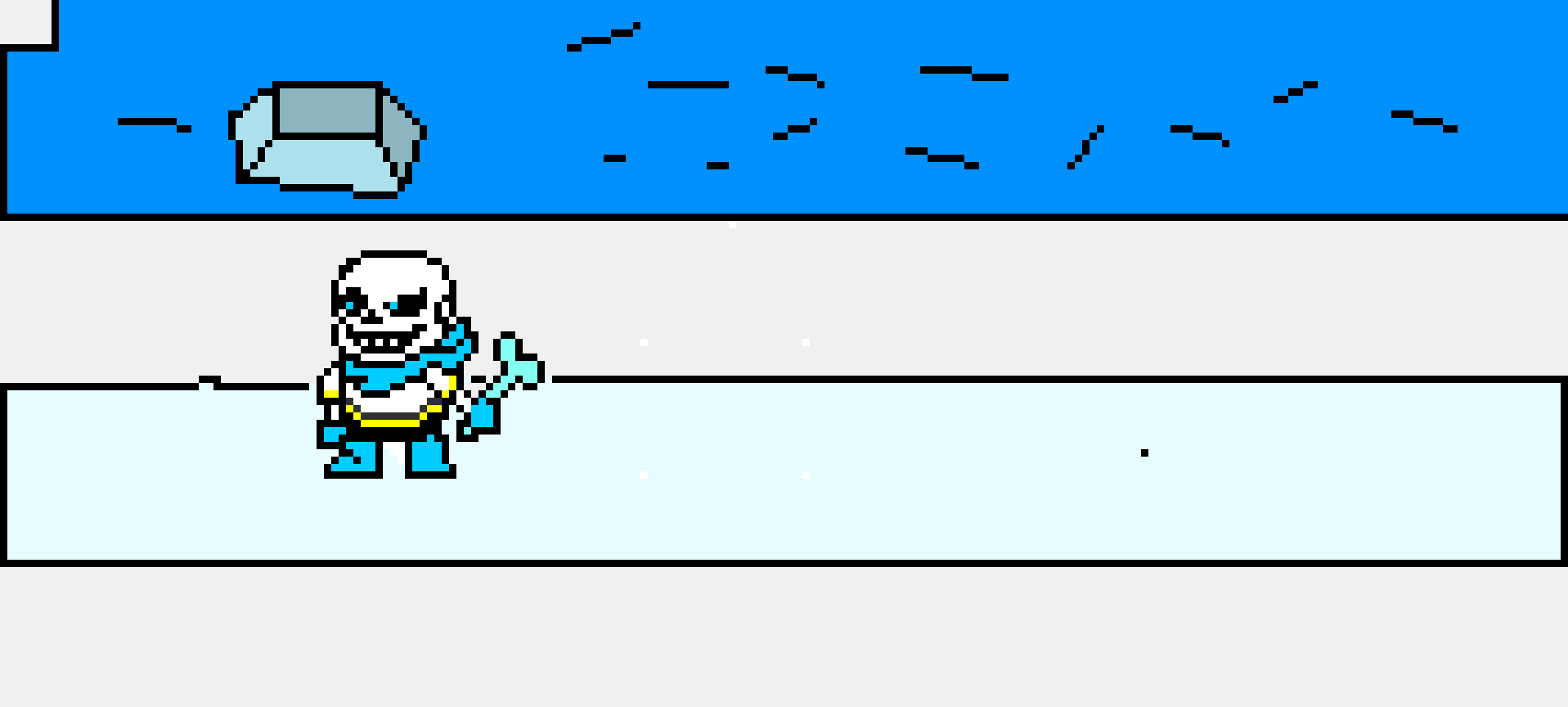 [f6cf66] underswap sans battle sprites in deltarune style