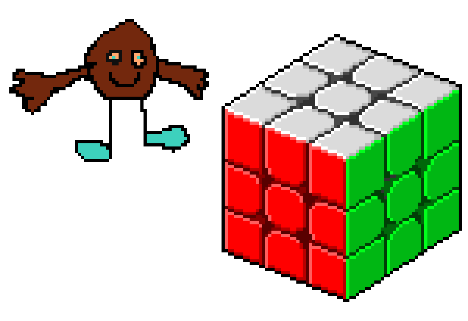 [e3aaae] potato man and cube