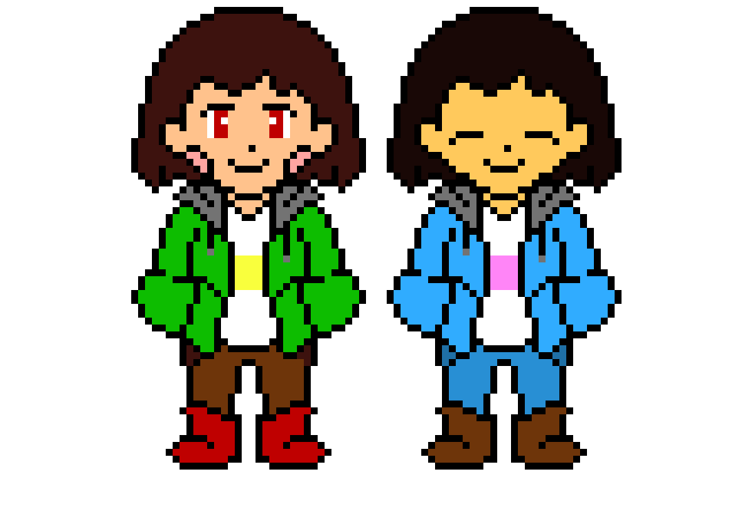 StoryShift Chara and SwapShift Frisk Sprite