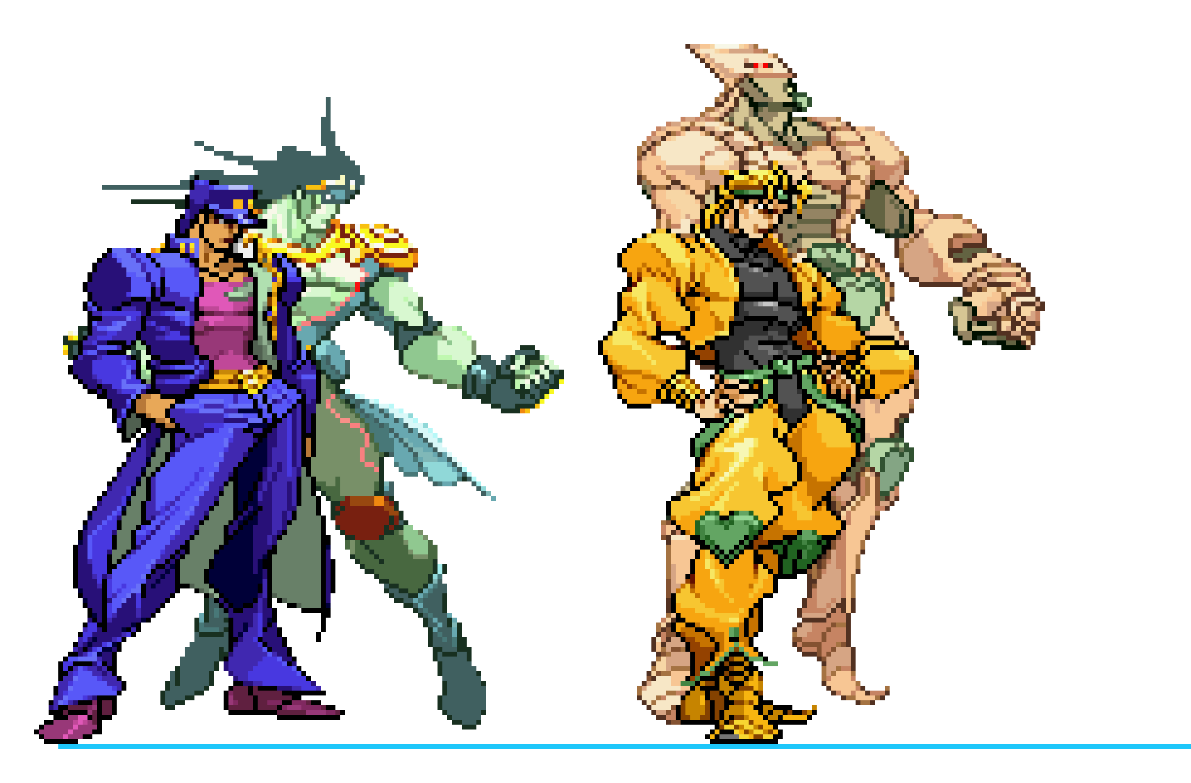 Gonna make Jojo Heritage For the Future inspired PAM sprites, though i'll do mine first as a foundational basis