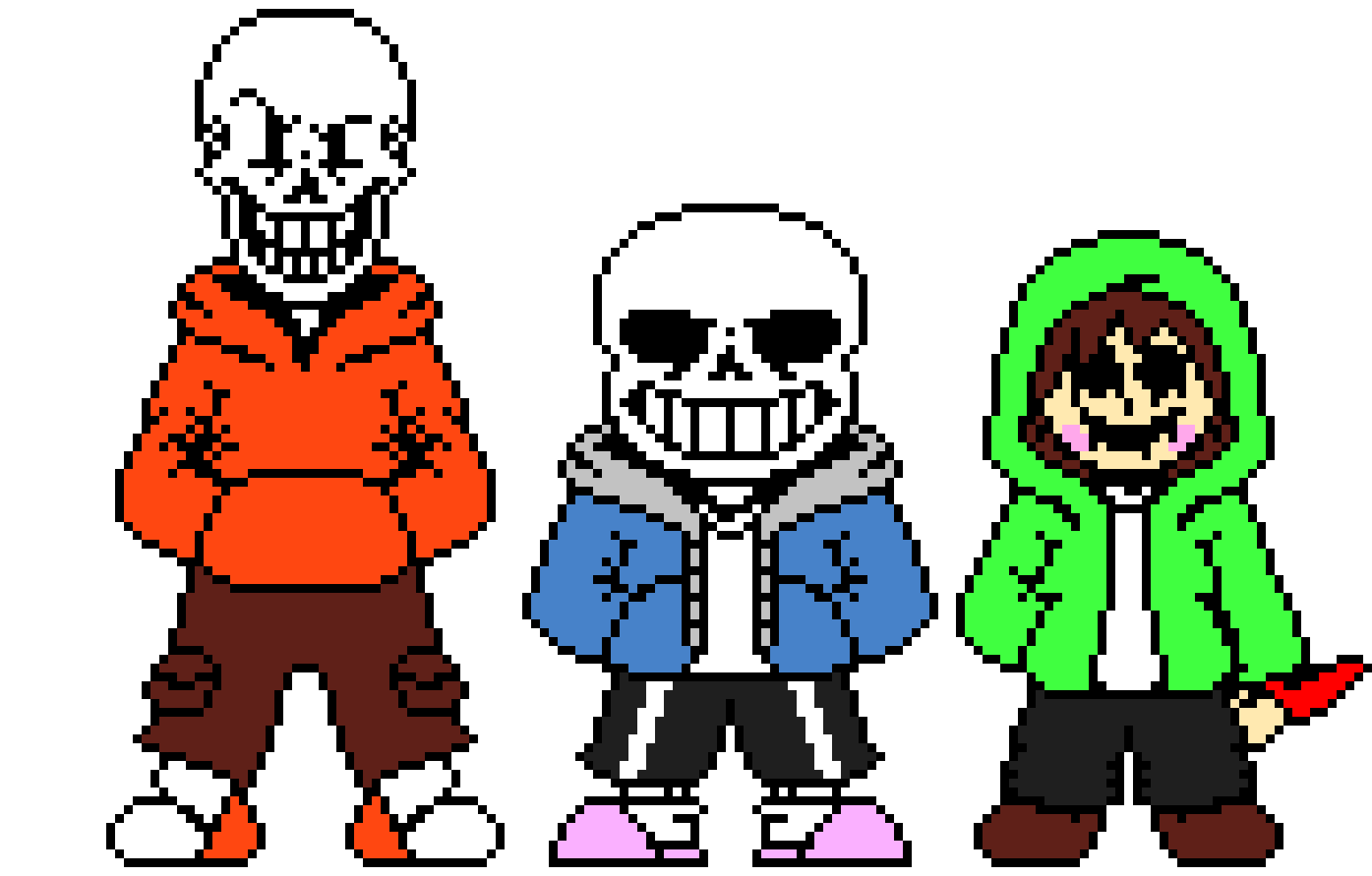 [70fa0f] Bad Time Trio Sans Papyrus and Chara