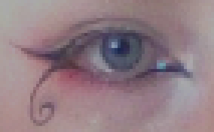 [d0698a] my mom had to take so many retake pictures because I apparently look like a beautiful woman off to an arranged marrage, anyways this is my right eyes eyeliner :)
