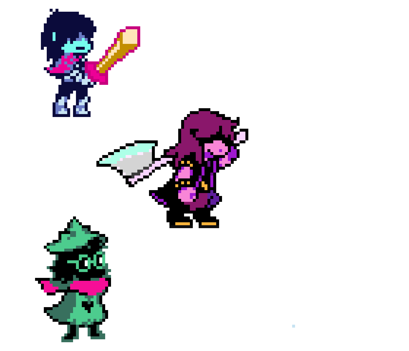 KRIS ,RALSEY Y SUSIE battle sprite!