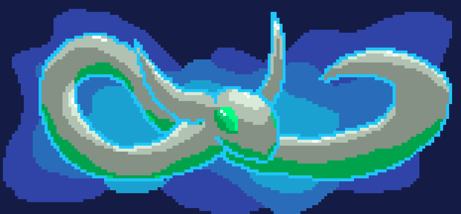 [f868dd] Pixel Water Snake Dragon(Emerald pearl form(SUPER LEGENDARY!!!!)
