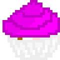 [9664c4] Magenta Neapolitan Cupcake