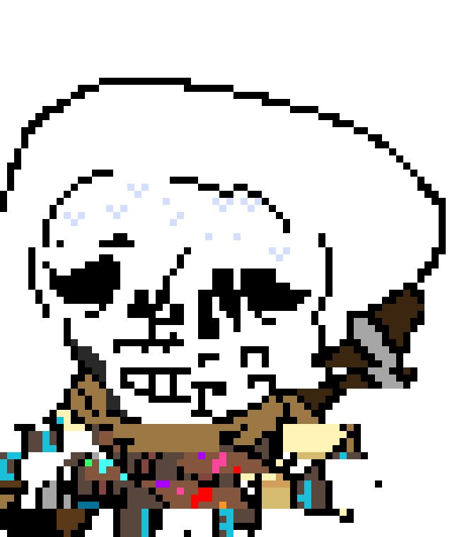 [b9de0d] *x gaster puts a string at inks arm and brush* - skinnny ink!sans