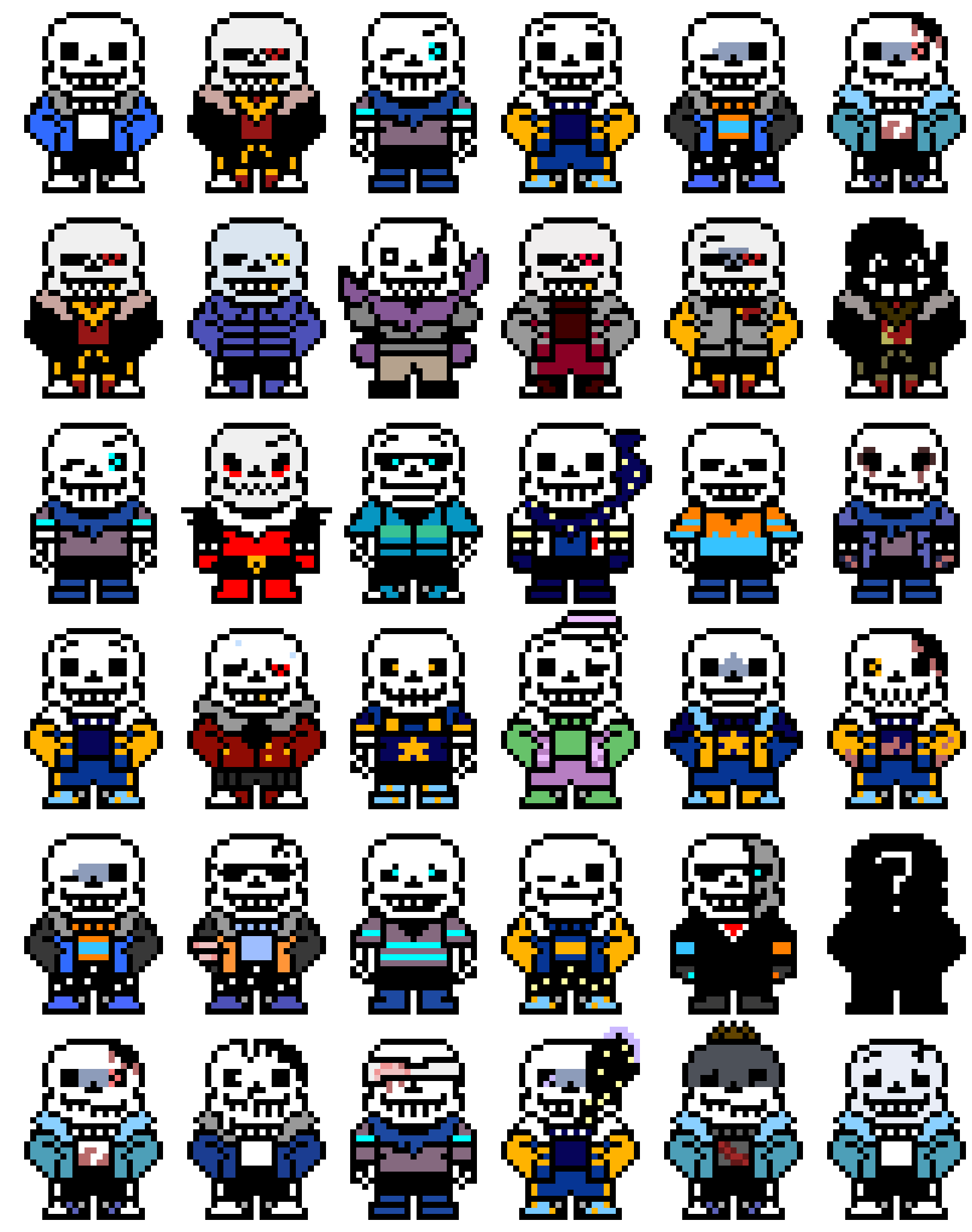 [9c2fa6] Sans AU chart (cuz i bored)