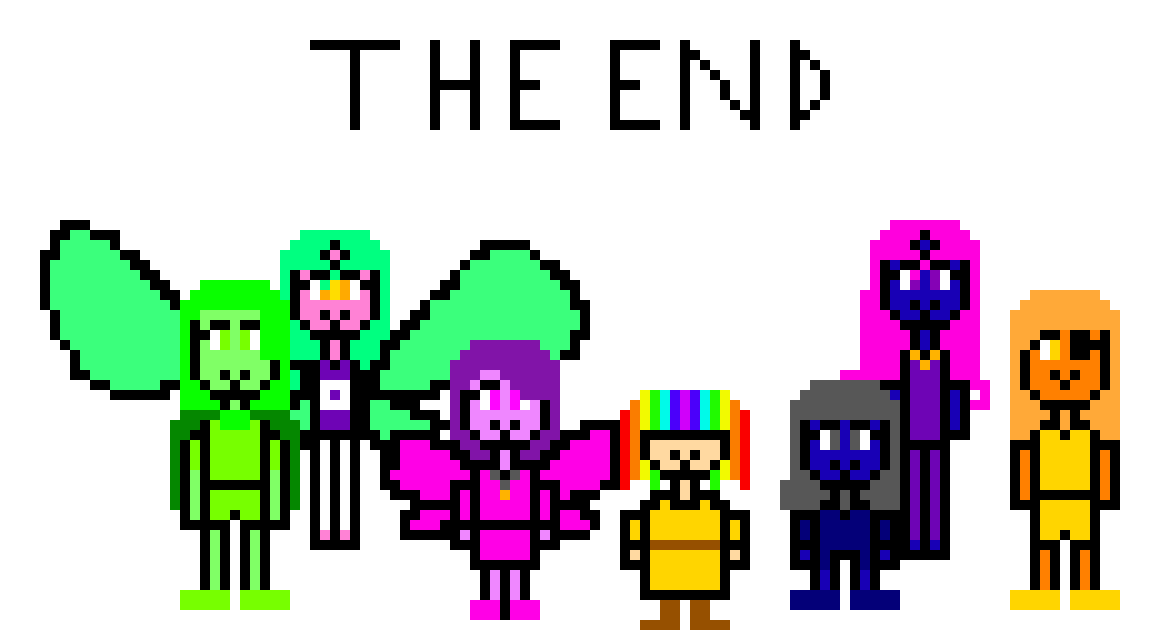 [9664c4] Undertale end screen + my OCs