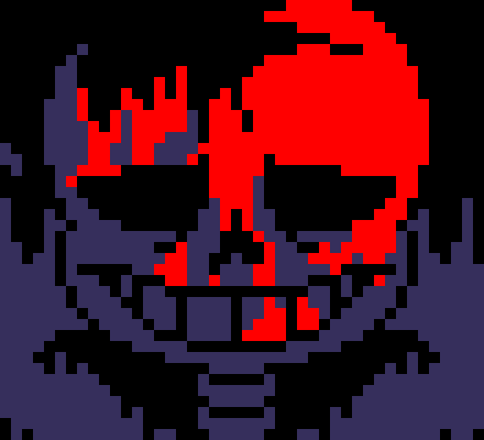 [7ce906] *(Snapping back into reality, he's confused on where he is.) -HorrorTale Sans