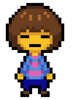 [a49514] *turns back into Frisk* . . . *looks at FIGHT and MERCY*
