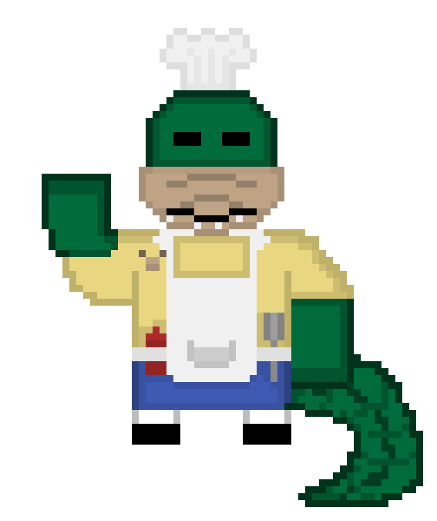 [2b2cca] Leonard hand raised neutral pose Sprite