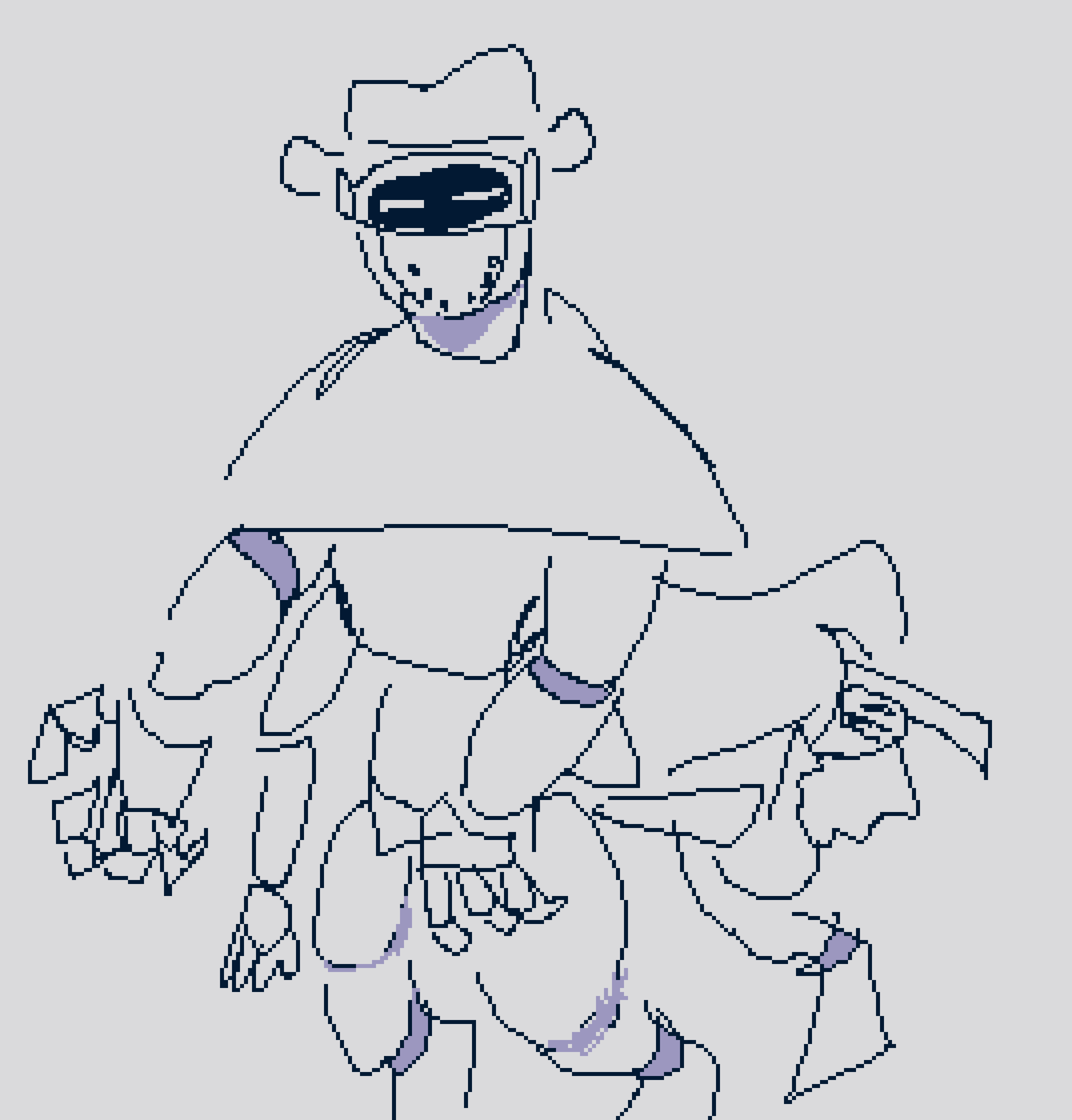half robo horse half robo humanoid cowboy, he has 2 normal arms, those arms have fingers with gun holes in them, and then he has two separate smaller arms that he quickdraws with, customization for clothes is up to you