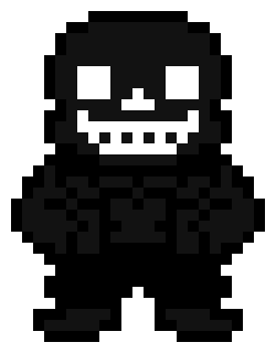 darkened sans.the one who had tragically fallen into the void,and turned into a shadow version of himself,and now simply,well,no-one really knows.but,if your lucky,if you just might see him...but hey,there's no need to worry.he doesn't attack people.he just creepily watches from the shadows,just...standing there...that we know of...