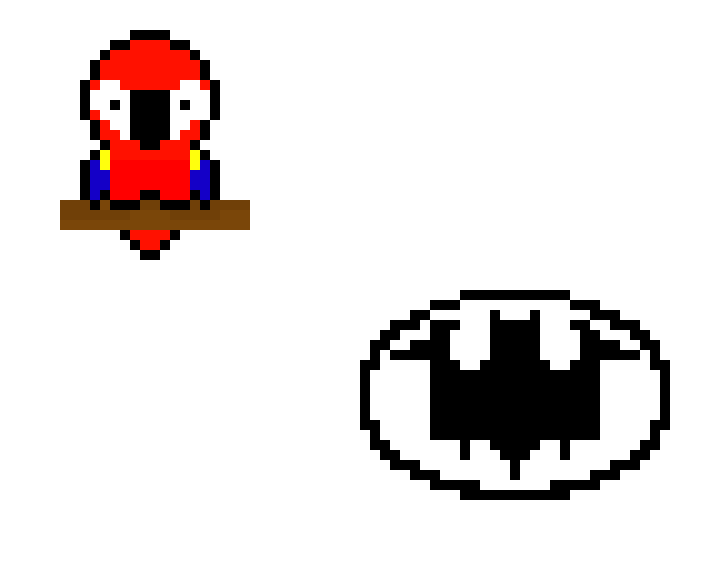 [9664c4] Batman Symbol and Parrott 