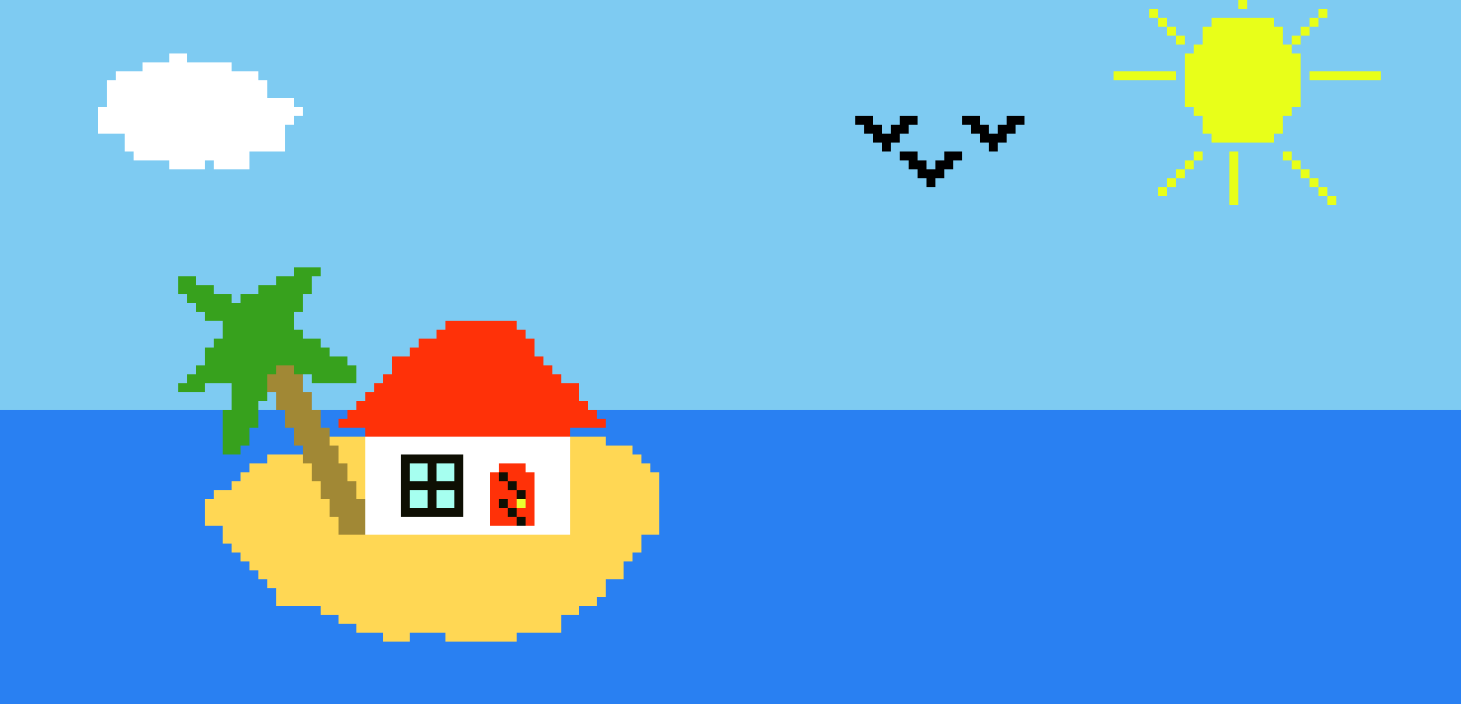 Kame House Pixel Art