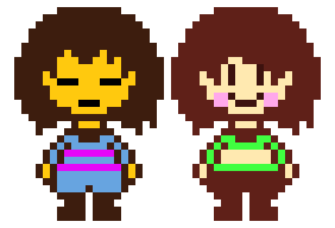 Frisk and Chara by Luna [King Squid Edit]