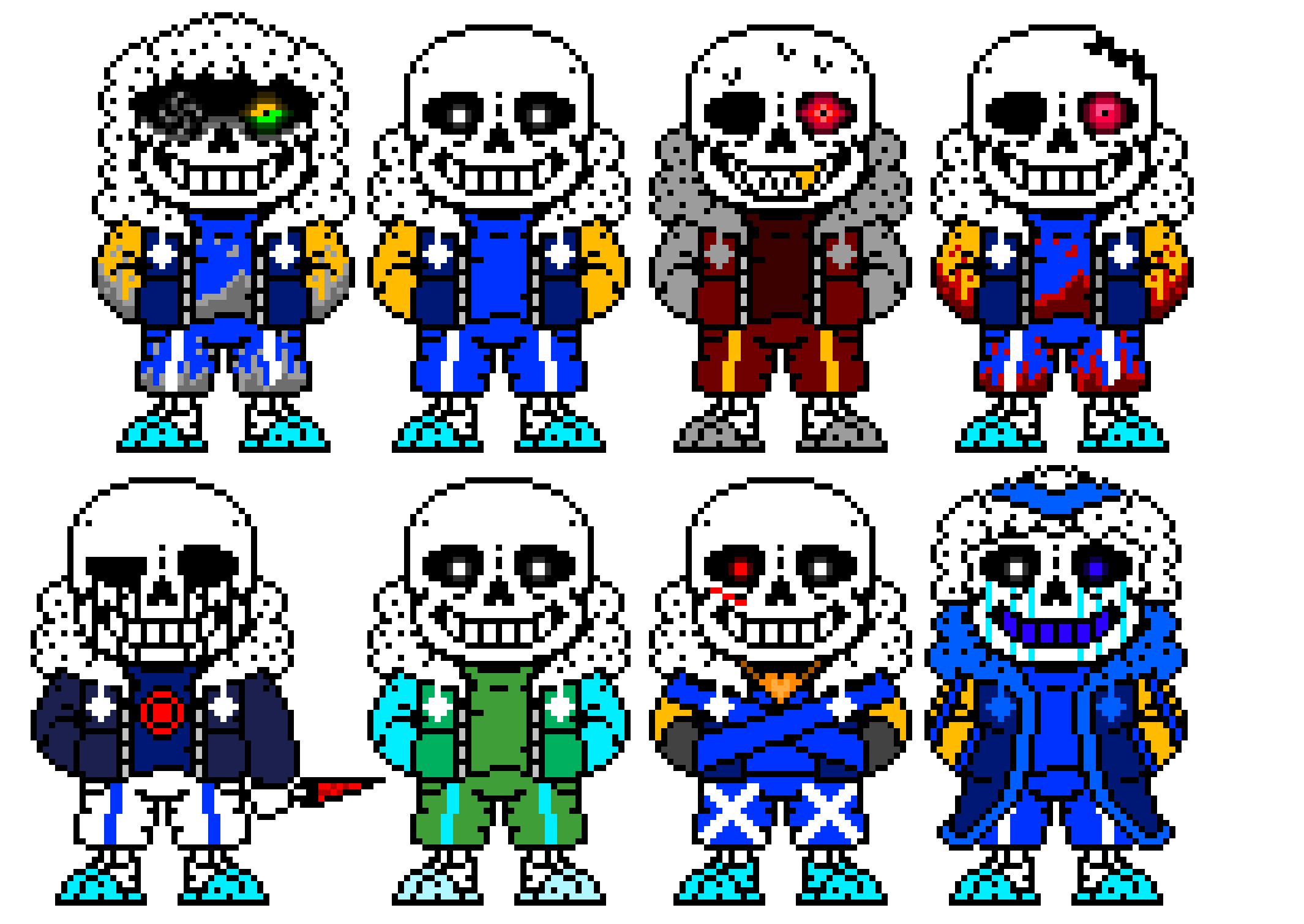[99b694] OuterDust sans, Outertale sans, OuterFell sans, OuterHorror sans, OuterKiller, OuterOuter, X-Outer and OuterAlpha(OuterError!404) sans's