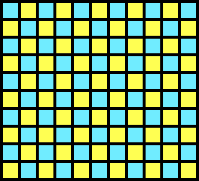 10x10 grid