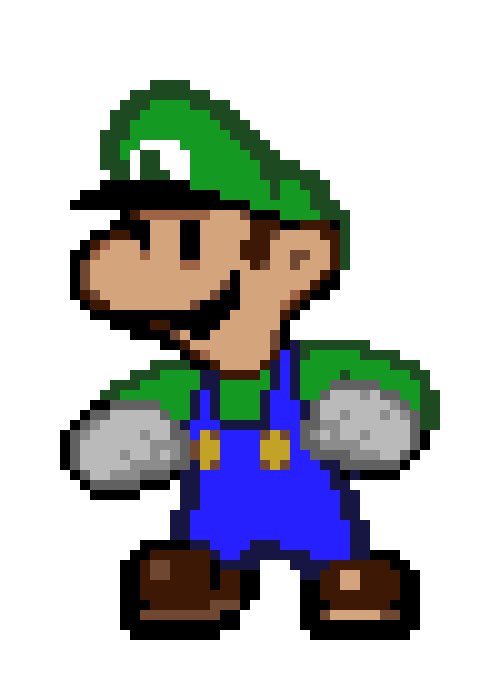 Paper Luigi Battle Pose