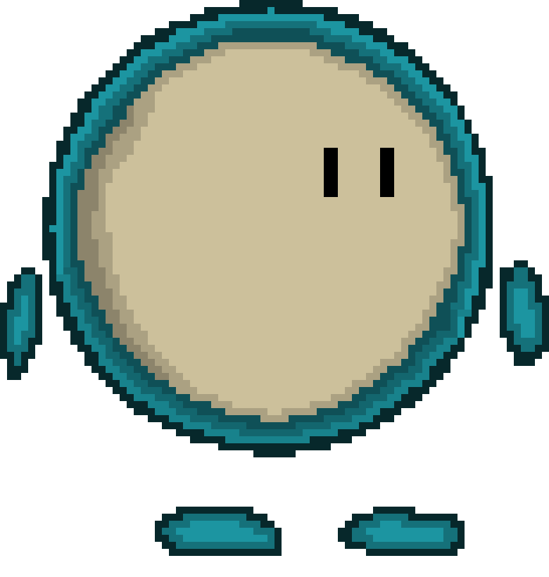 Blue Circle Robo Guy With Arms and Legs