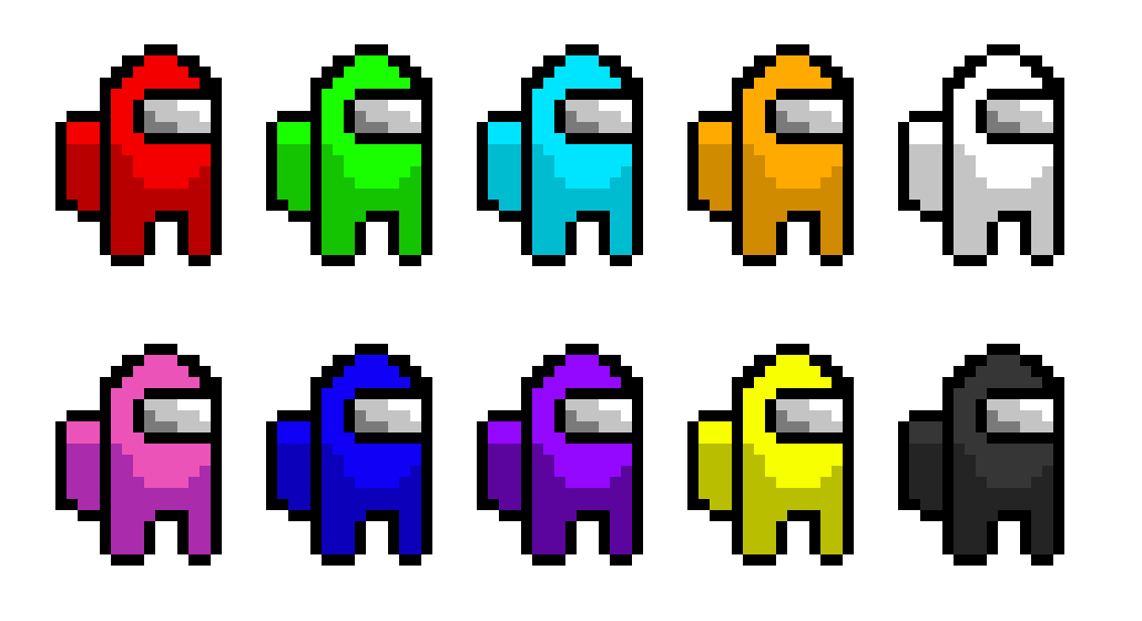 8 Among Us sprites.