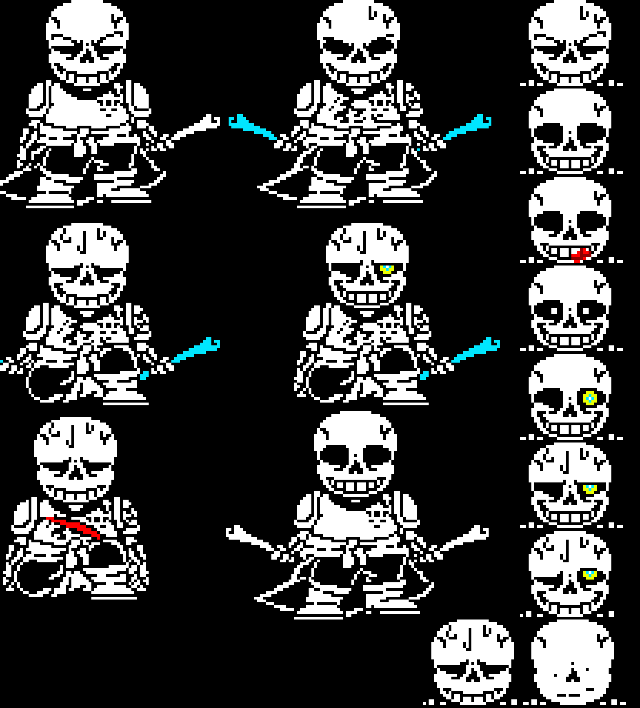 [7964c1] -teleports infront of whitty and summons two blasters blocking the attack-- -Distrust!Sans