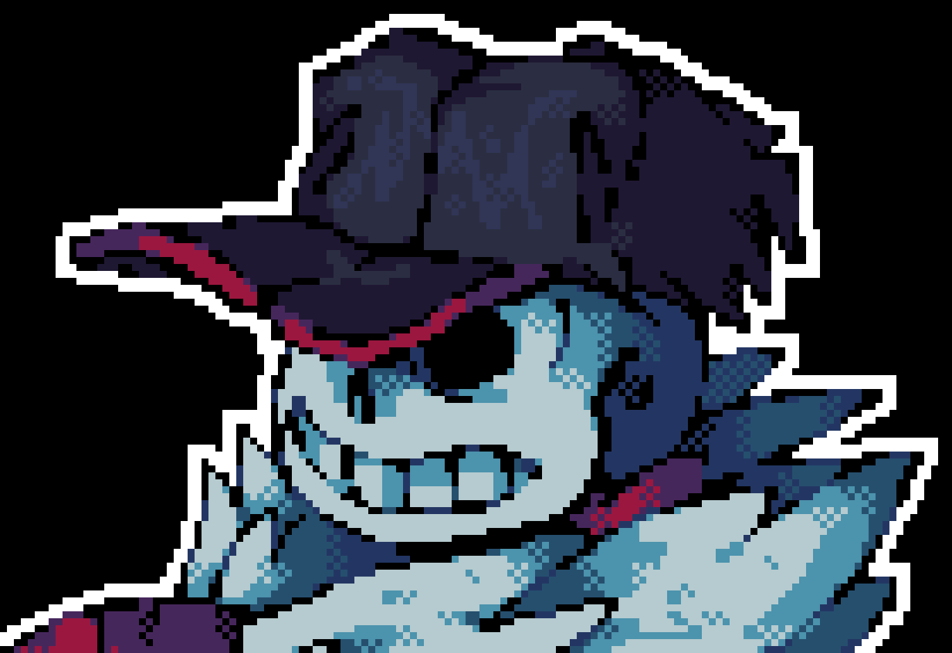 [8426a8] my first pixel art is literally js a heavy edit of an old danger sprite