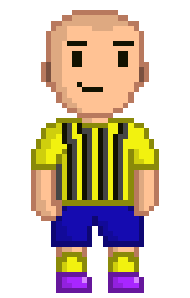 Soccer Player Idle Yellow Striped Black