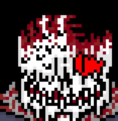 [e8cb42] Terror got sent back to when insanity was about to help him with his enormous amount of melting, but obviously insanity isnt here so he just keeps melting, but still regening at the same time 