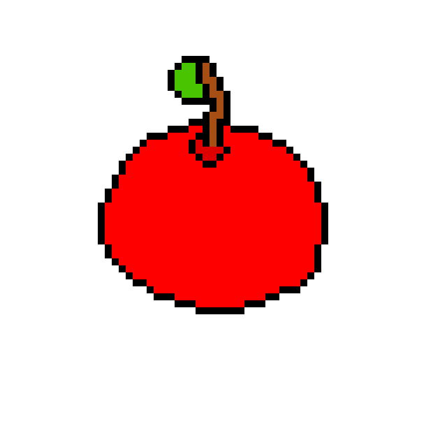 [9664c4] apple with a neat black outline and a very very very very weird apple leaf
