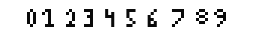 [98d342] pixel number chart 0-9