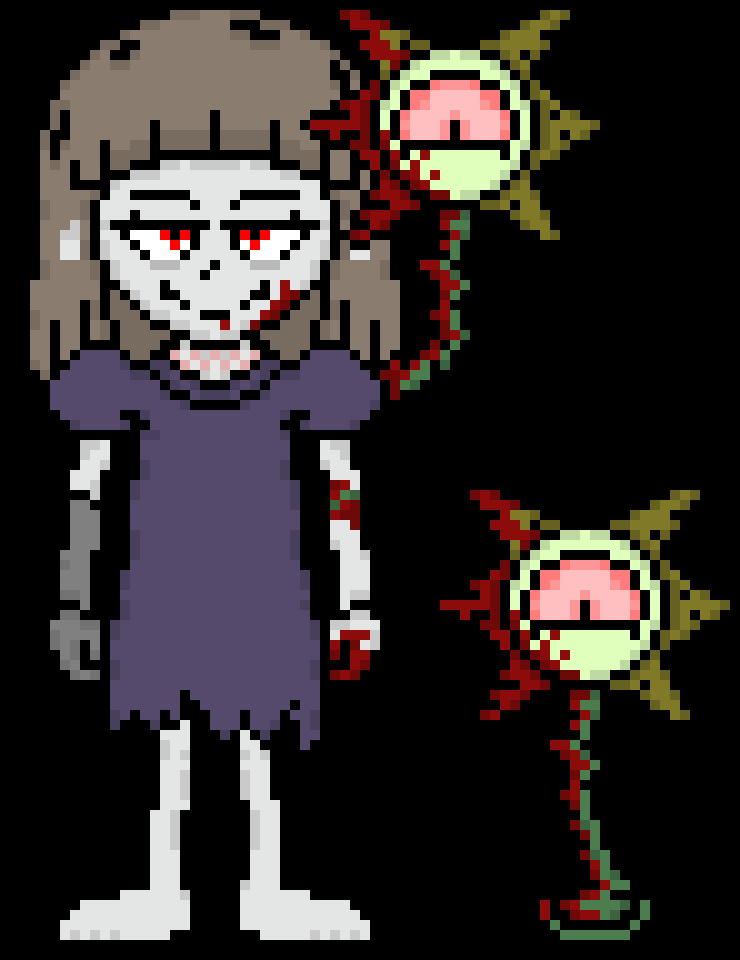 [888202] Terrortale Aliza and flowey (mania built her a prostetic arm)