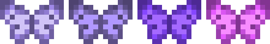 [9b9cad] Purple Butterfly Pixel Art