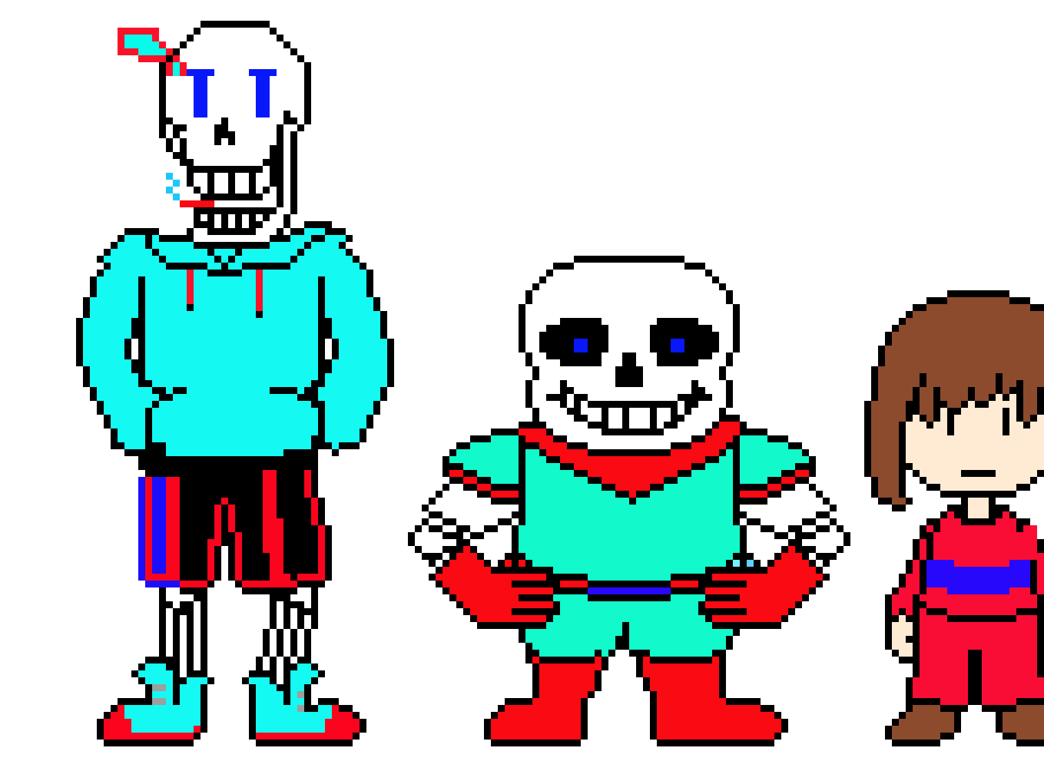 Underswap blueflame  Papyrus,and Sans 