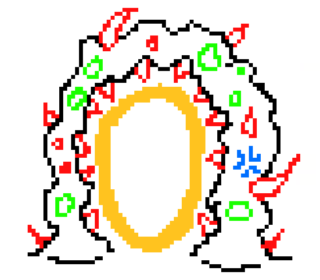 [9ce148] ["This is a very rough sketch of what Ex's flesh gateways (plus the gold portal) looks like when he makes one"]
