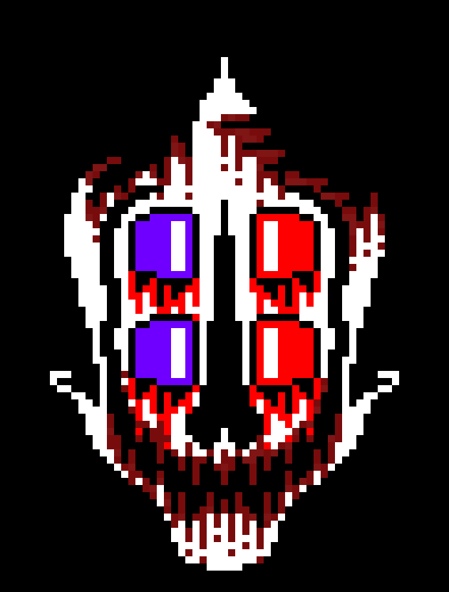[e8cb42] *a 4 eyed bloodied slightly deformed blaster blasts at M! Terror*