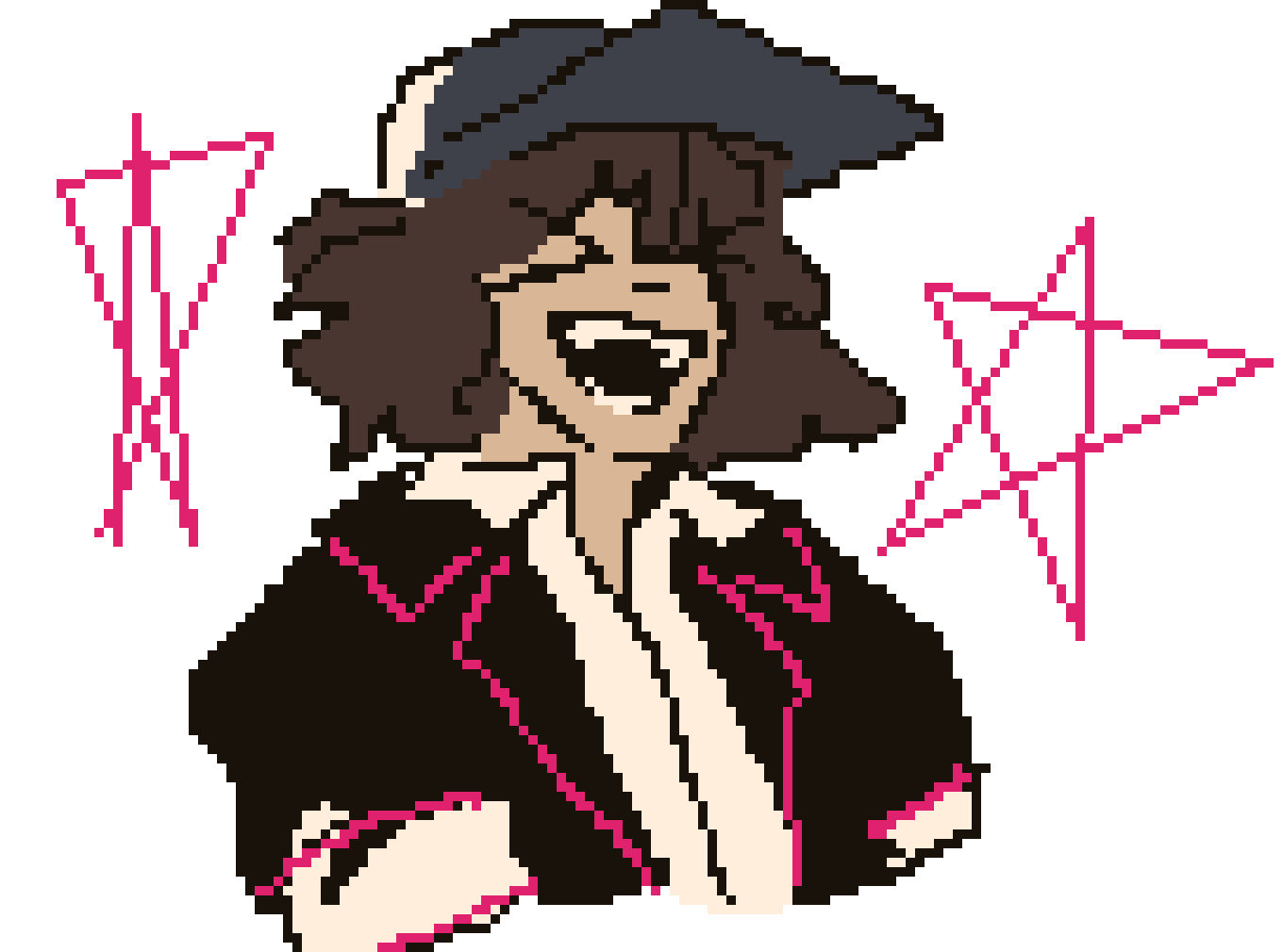 [c0cbd4] " Oohh! " [he pulls out a pair of comically large binoculars and looks at the jeep]