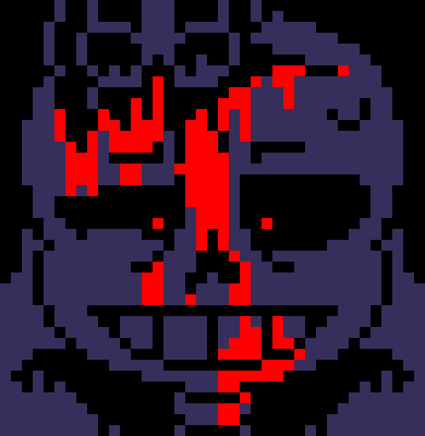[7ce906] *(Demented took out a piece of candy, and put it towards his skull.) -HorrorTale Sans