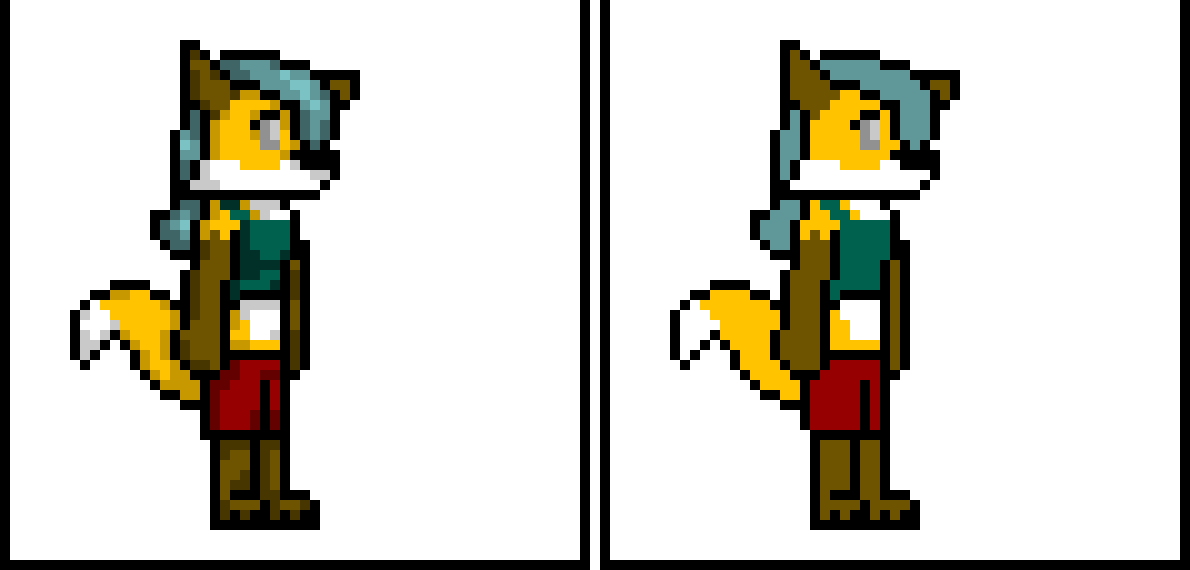 [6d74d1] Made a quick update... I made the other ear. I have noticed that all of my Foxlynn drawings are starting to give her a crooked ear... So I decided to do that with Pixel Foxlynn