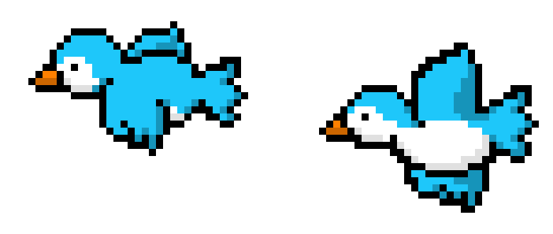 [685dc2] Flying Blue Bird(s) - White Outline