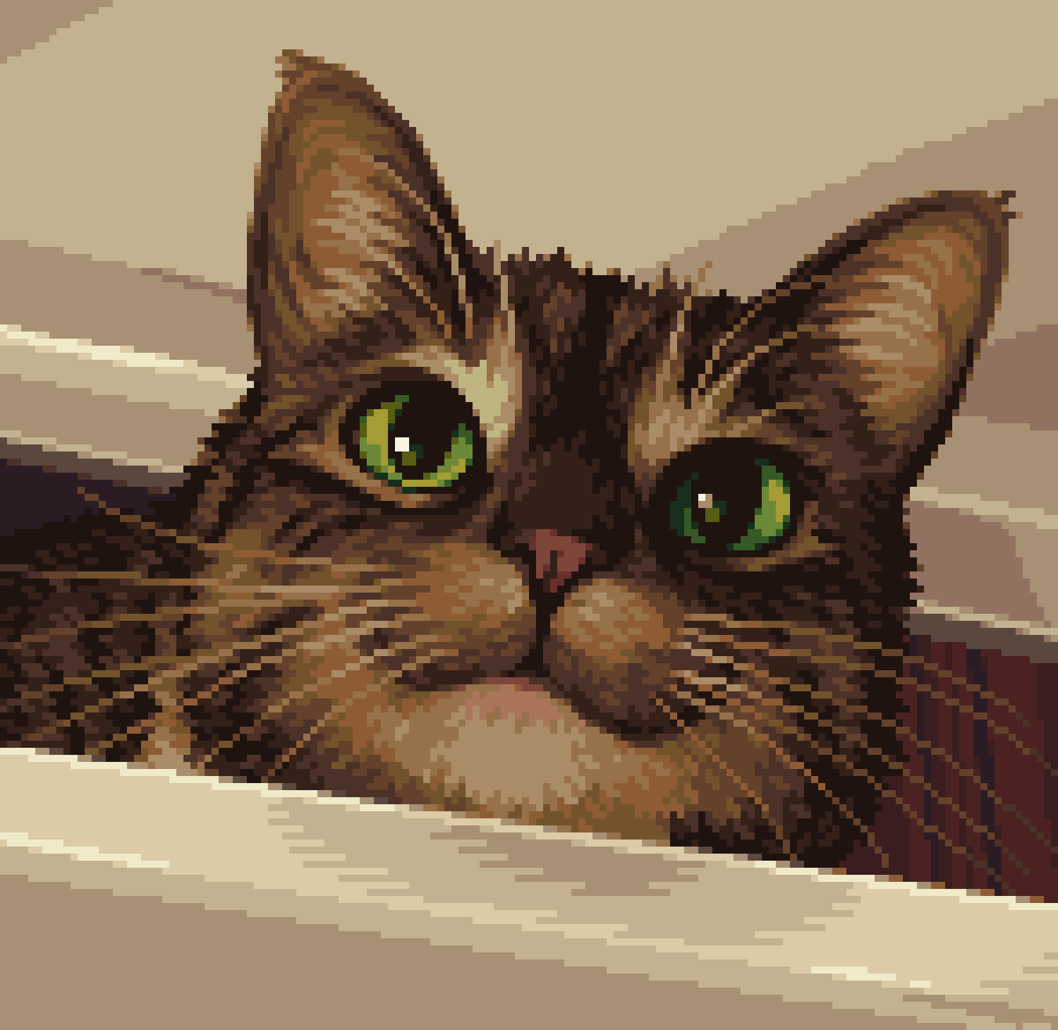 [c2fe0c] I made pixel art of my cat, because i was fucking bored